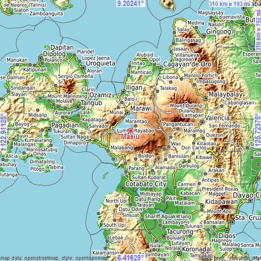 Topographic map of Masiu