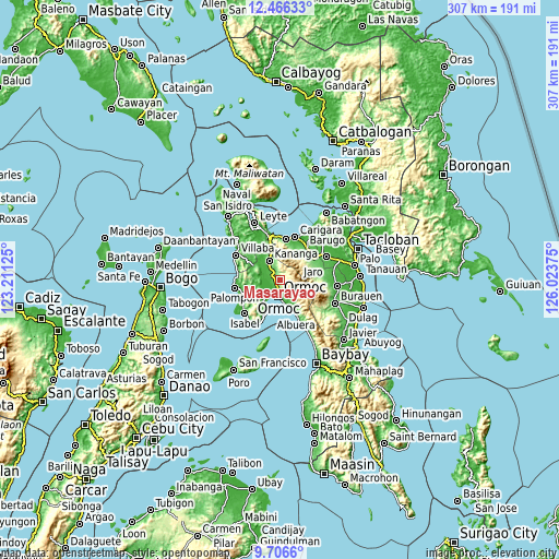 Topographic map of Masarayao