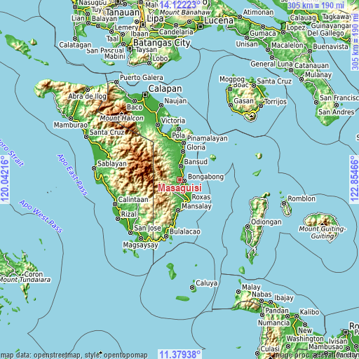 Topographic map of Masaguisi