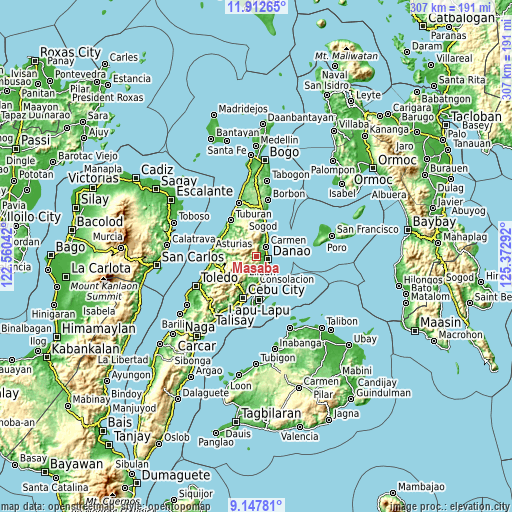 Topographic map of Masaba