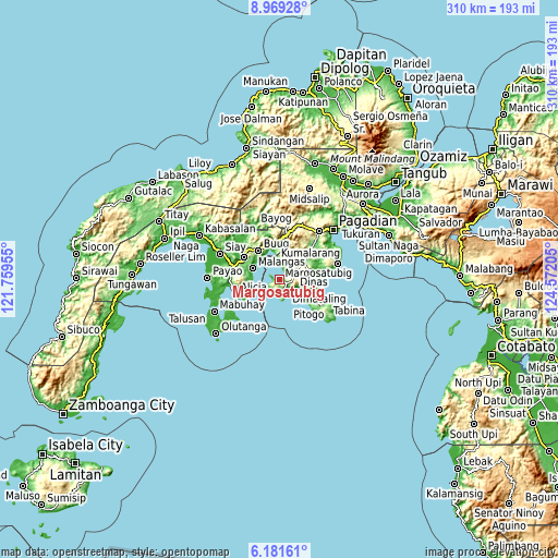 Topographic map of Margosatubig