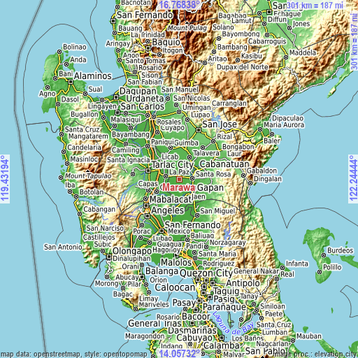 Topographic map of Marawa