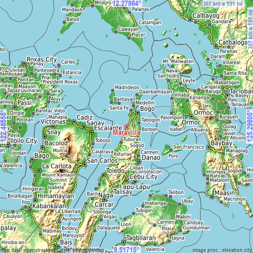 Topographic map of Maravilla