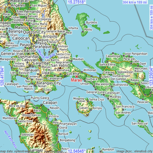 Topographic map of Marao