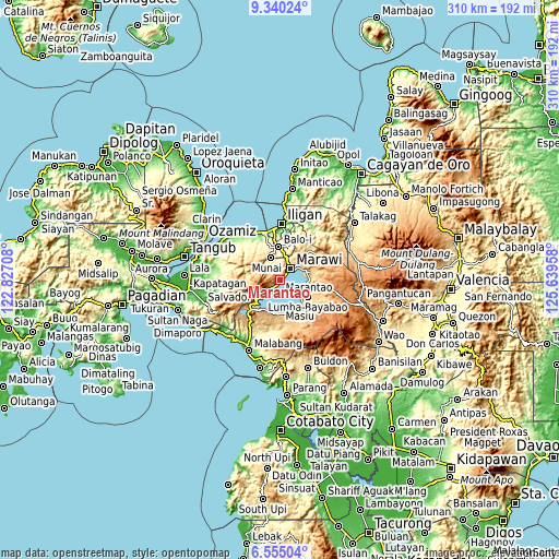 Topographic map of Marantao