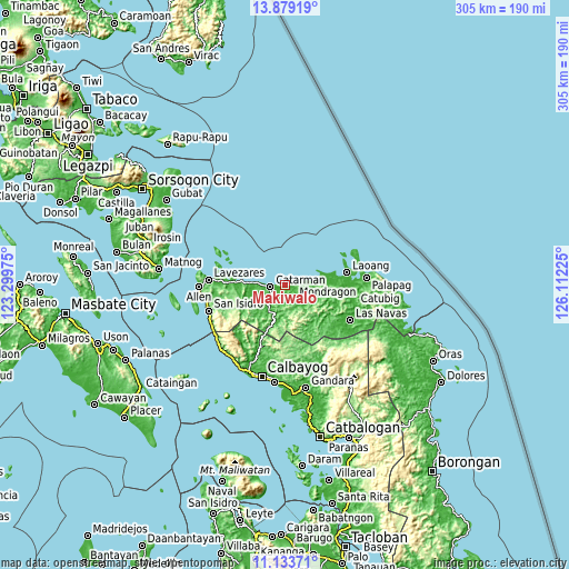 Topographic map of Makiwalo