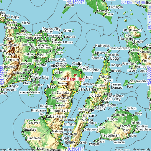 Topographic map of Maquiling