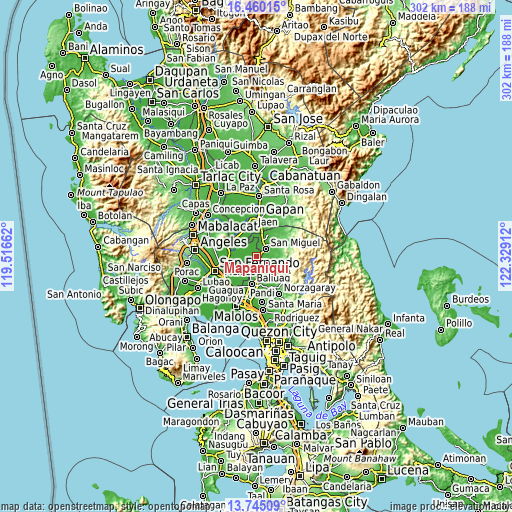 Topographic map of Mapaniqui