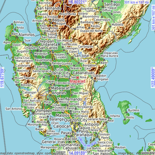 Topographic map of Mapalad