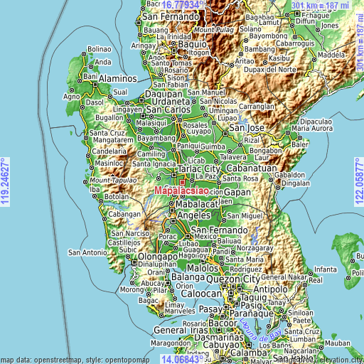 Topographic map of Mapalacsiao