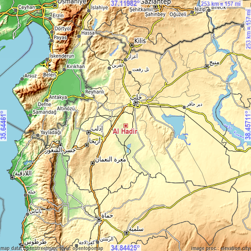 Topographic map of Al Ḩāḑir