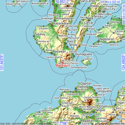 Topographic map of Mantiquil