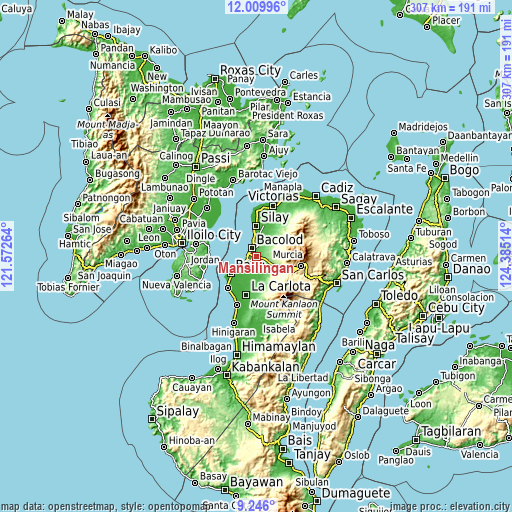 Topographic map of Mansilingan