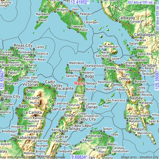 Topographic map of Maño