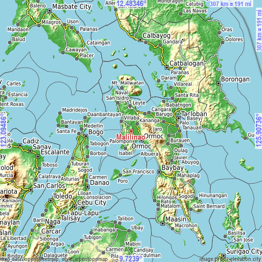 Topographic map of Malilinao