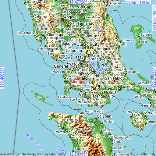 Topographic map of Mangas