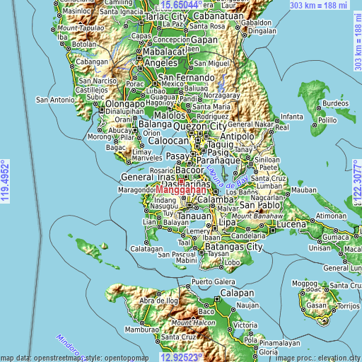 Topographic map of Manggahan