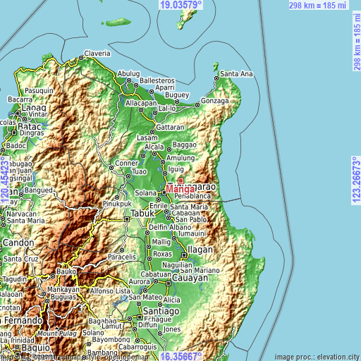 Topographic map of Manga