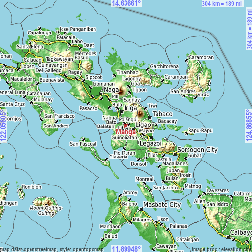 Topographic map of Manga