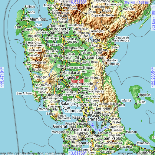 Topographic map of Mandili
