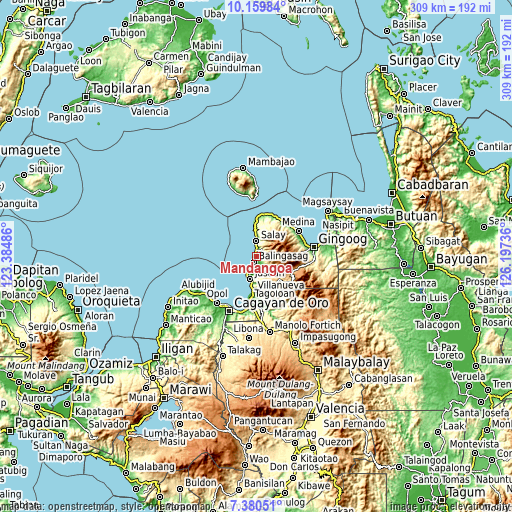 Topographic map of Mandangoa