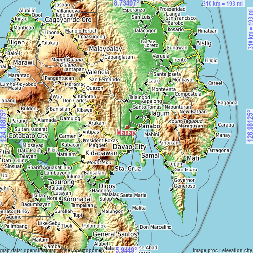 Topographic map of Manay