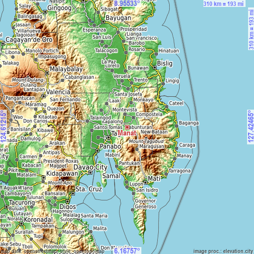 Topographic map of Manat