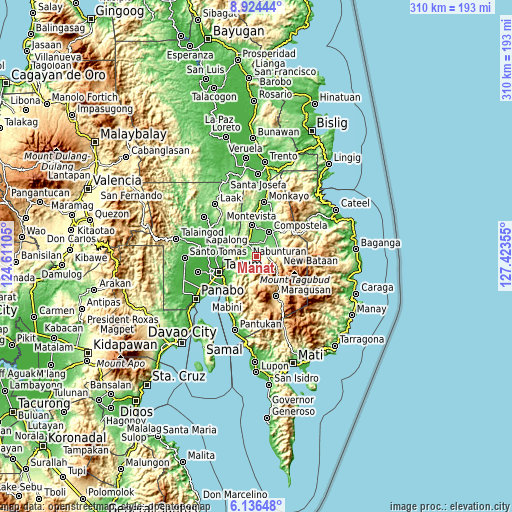 Topographic map of Manat