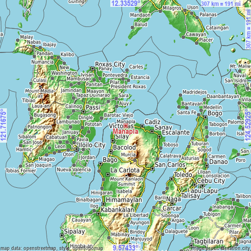 Topographic map of Manapla