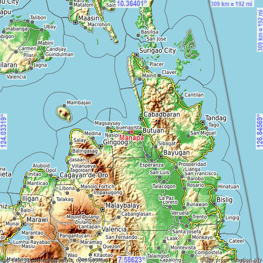 Topographic map of Manapa