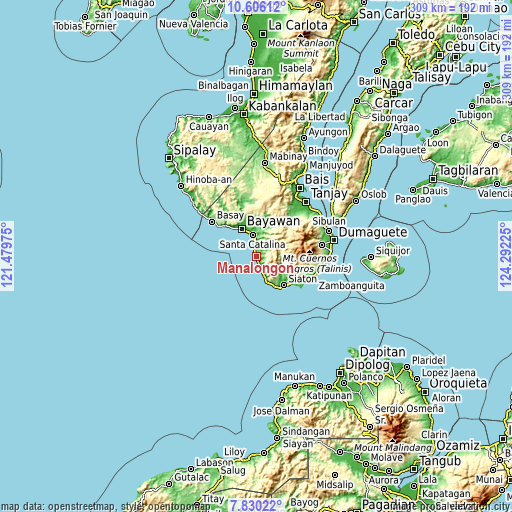 Topographic map of Manalongon