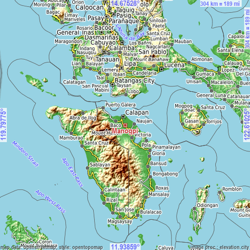 Topographic map of Manogpi