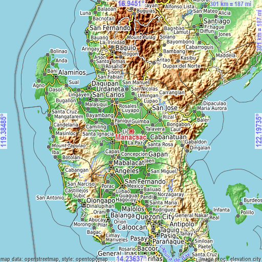 Topographic map of Manacsac