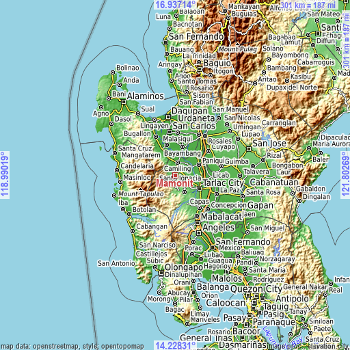 Topographic map of Mamonit