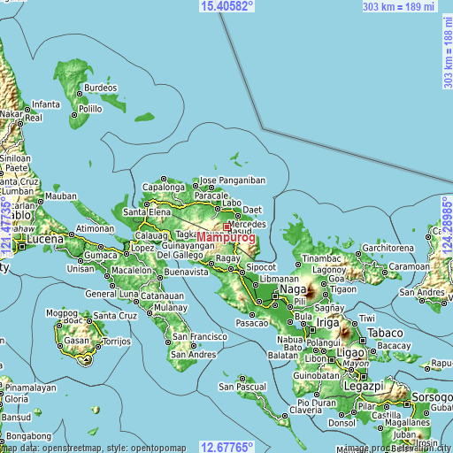 Topographic map of Mampurog