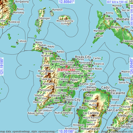 Topographic map of Mambusao