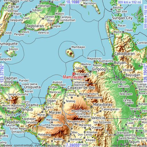 Topographic map of Mambayaan