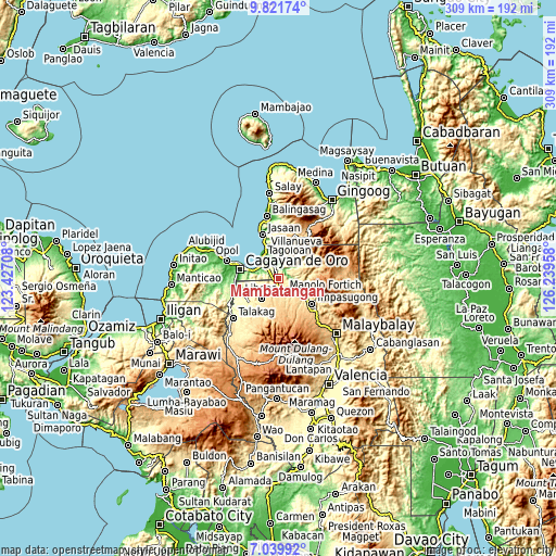 Topographic map of Mambatangan