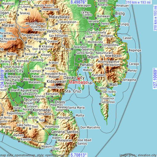 Topographic map of Mambago