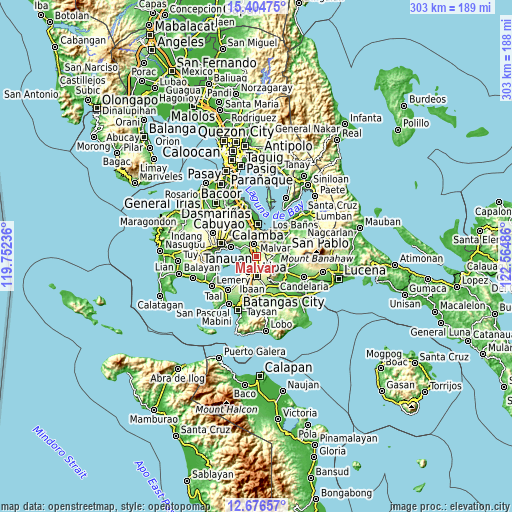 Topographic map of Malvar