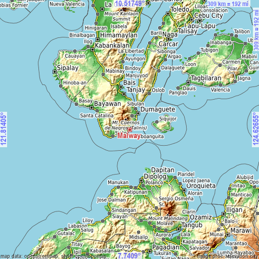 Topographic map of Malway