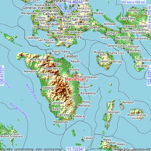 Topographic map of Maluanluan