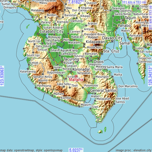 Topographic map of Maltana