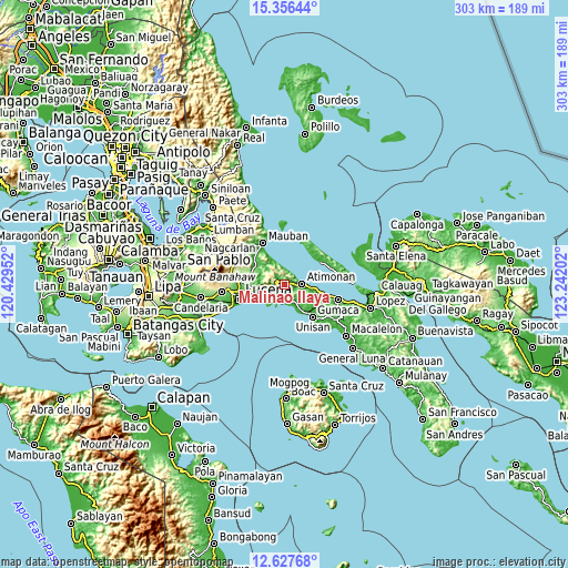 Topographic map of Malinao Ilaya