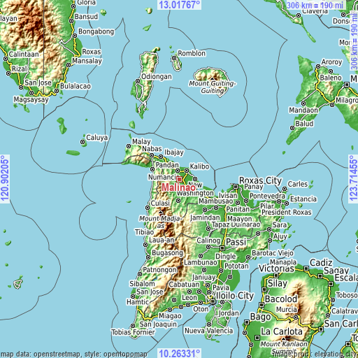 Topographic map of Malinao