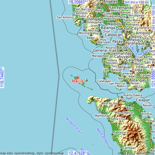 Topographic map of Maliig