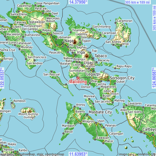 Topographic map of Malidong