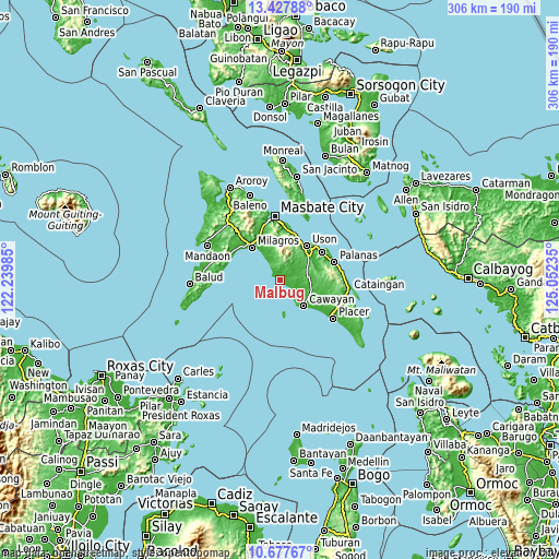 Topographic map of Malbug