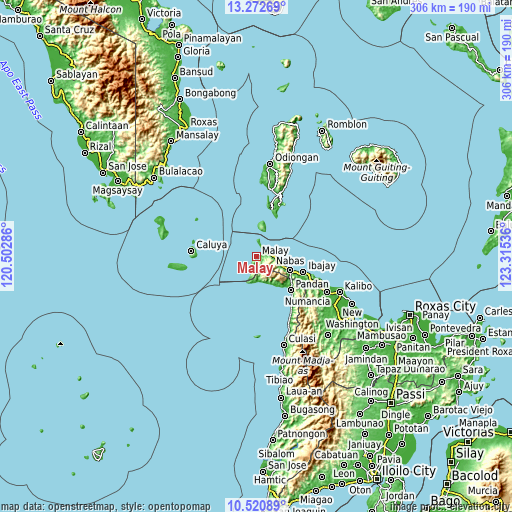 Topographic map of Malay