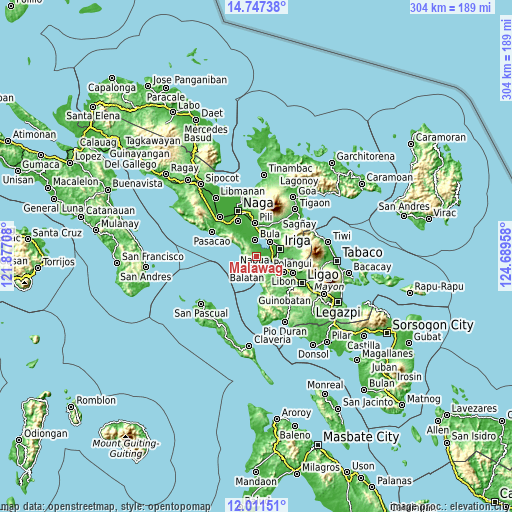 Topographic map of Malawag